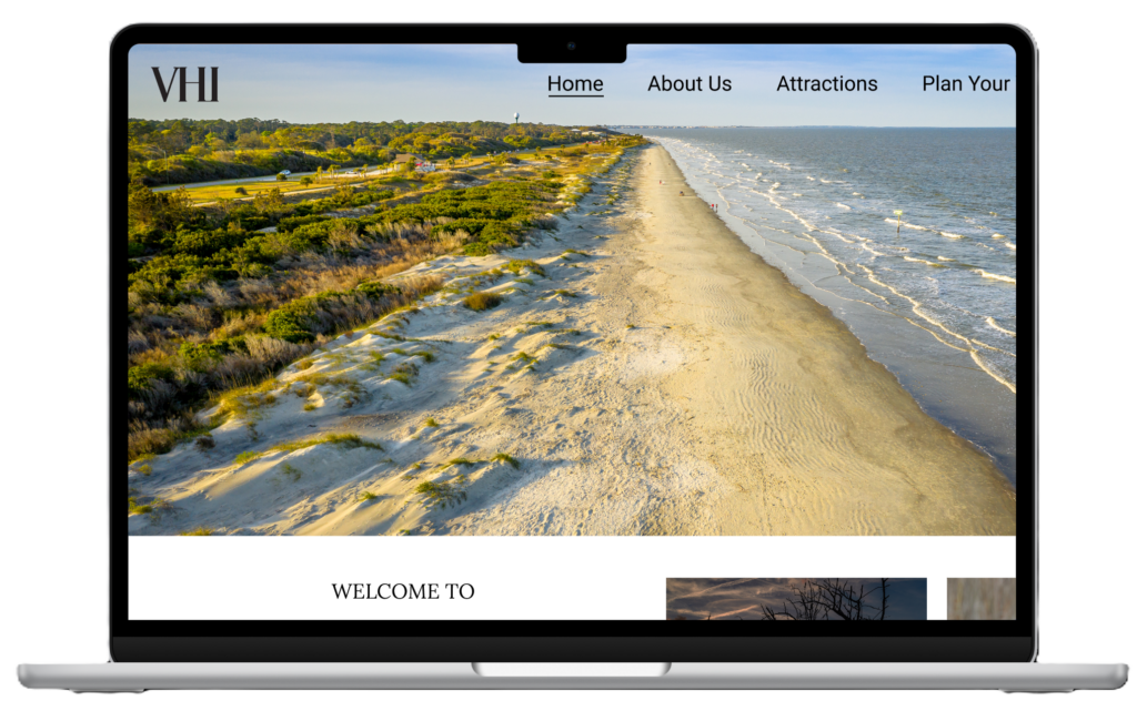 mockup of website on laptop